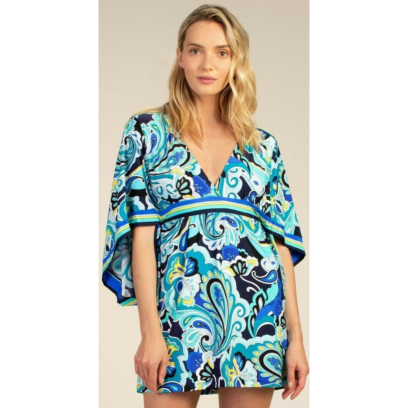 Nwt Trina Turk Ipanema Mini Dress Swimsuit Tunic Stretch Cover-Up M $144